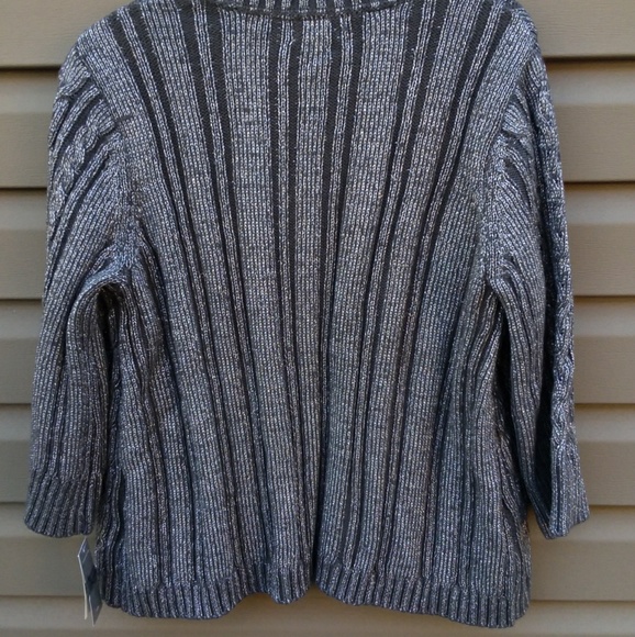 Charter Club Petite Large Gray Sweater Metallic - Picture 4 of 8